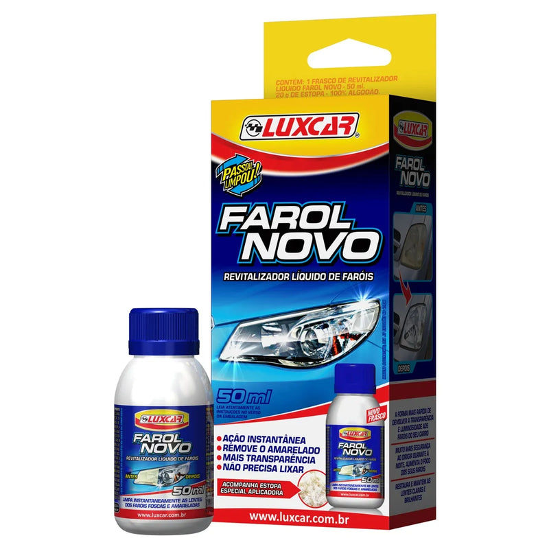 Revitalizador líquido de farol automotivo 50ml - Luxcar