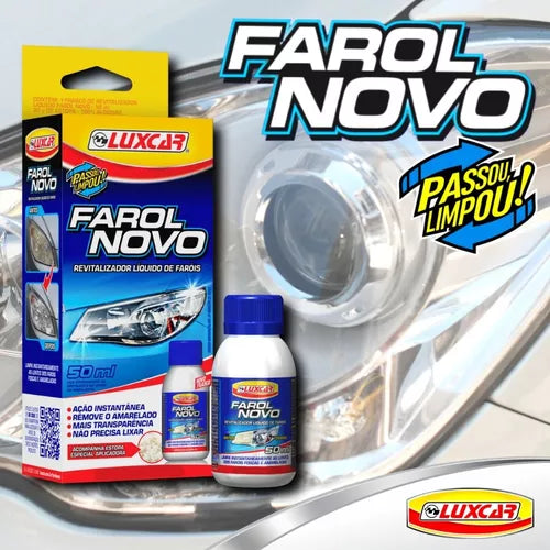 Revitalizador líquido de farol automotivo 50ml - Luxcar