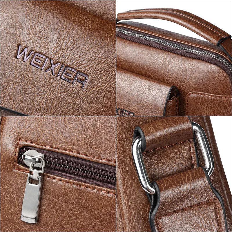 Bolsa de Ombro Mensageiro Bag Masculina em couro Premium - Oficial WEIXIER