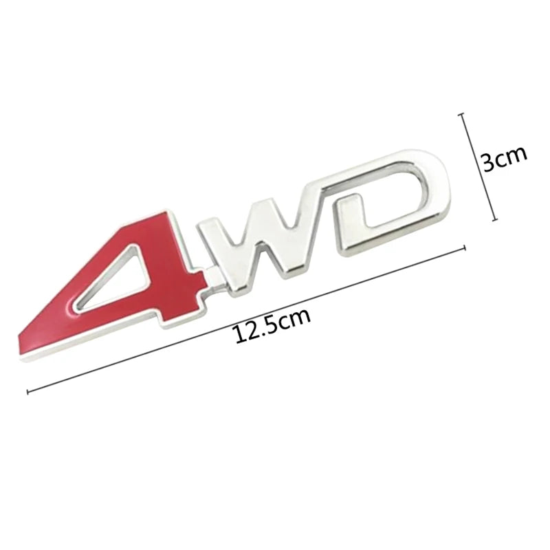 Badge Automotivo em Metal 4x4 - 4WD em 3D veículos SUV