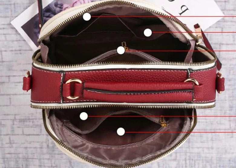 Bolsa Feminina em Couro Plutônio crossbody com alça transversal removível