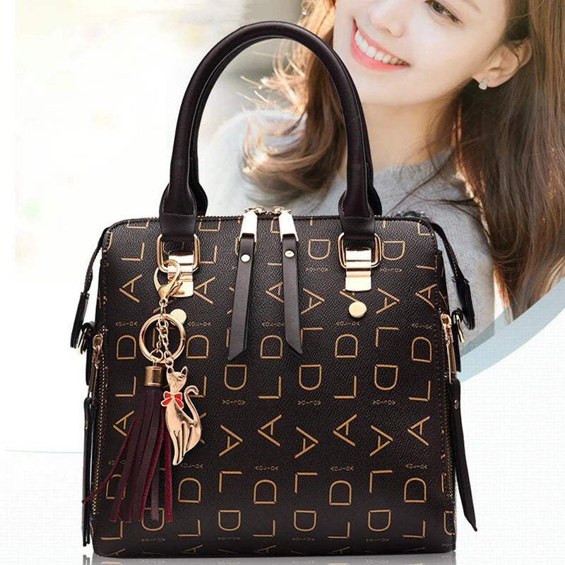 Bolsa Feminina Fashion Girl em couro estampado Premium Luxo