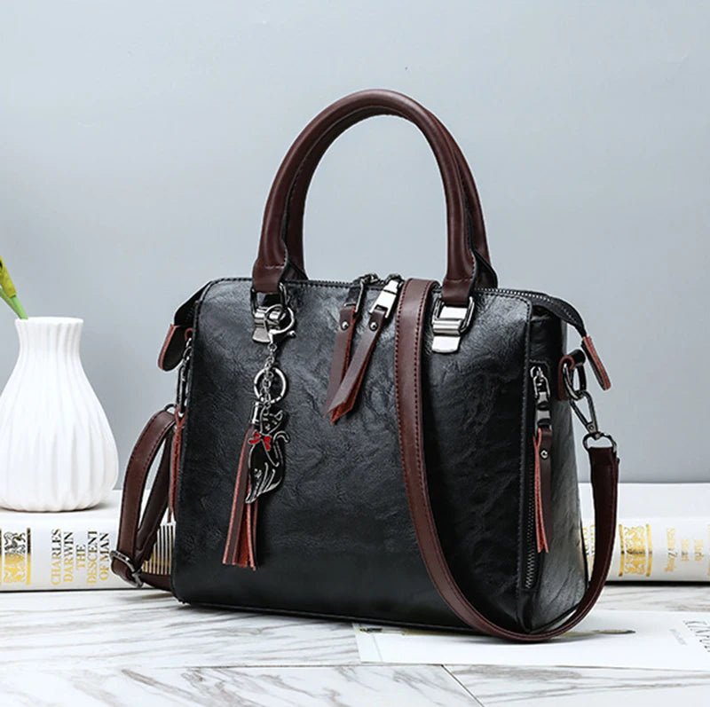 Bolsa Feminina Hadbags Vintage em couro plutônio premium