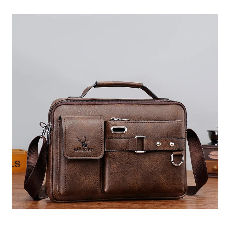 Bolsa Social Ombro Masculina em Couro Plutônio Premium - Oficial WEIXIER