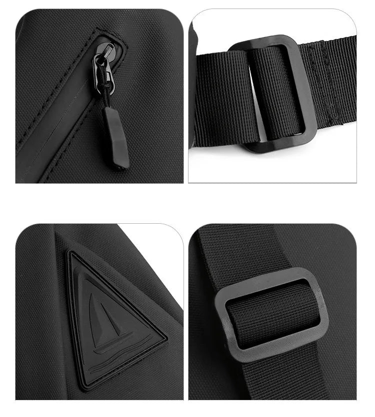 Mochila Transversal Masculina compacta e c/ entrada de fone de ouvido