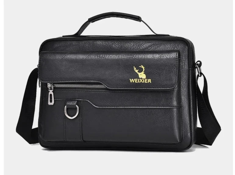 Bolsa executiva de ombro multifuncional masculina em couro premium - Oficial WEIXIER