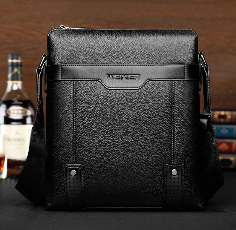 Bolsa de Ombro Crosby Executivo masculino em couro Premium - Oficial WEIXIER