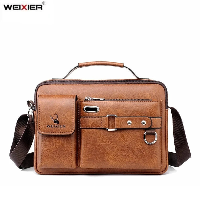 Bolsa Social Ombro Masculina em Couro Plutônio Premium - Oficial WEIXIER