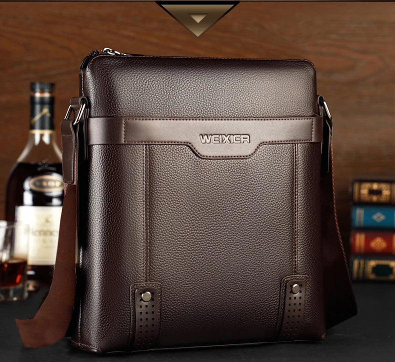 Bolsa de Ombro Crosby Executivo masculino em couro Premium - Oficial WEIXIER